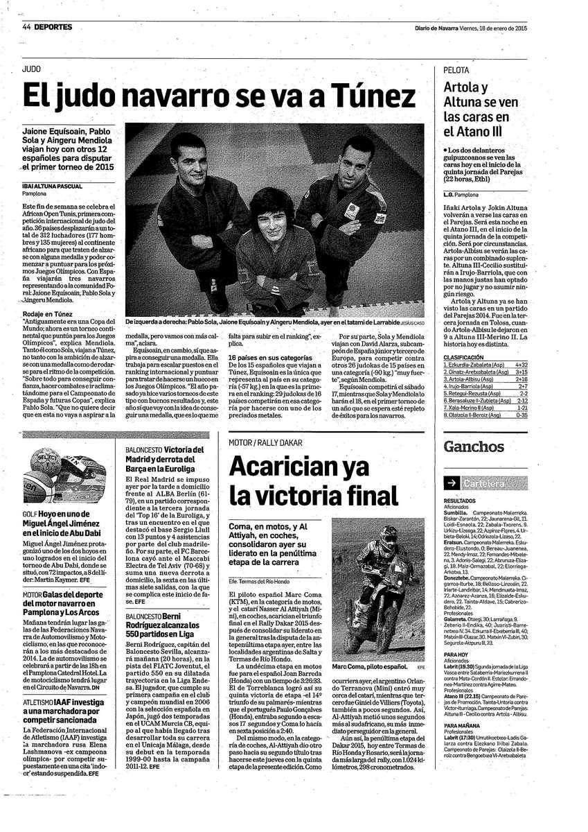 5&ordm; Puesto para Jaione en el African Open de Tunez 17-01-15